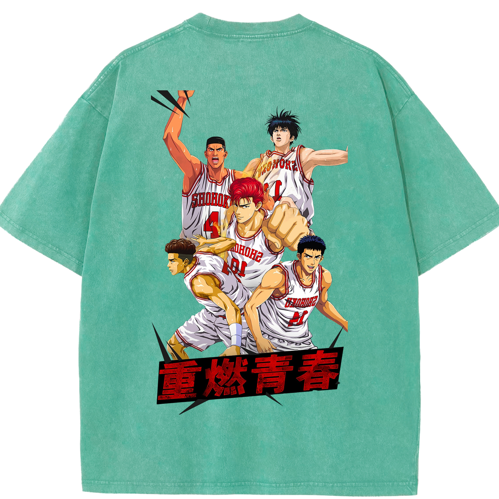 （画像用） SLAM DUNK／スラムダンク 綿100% ヴィンテージ風 半袖Tシャツ（背面プリント）